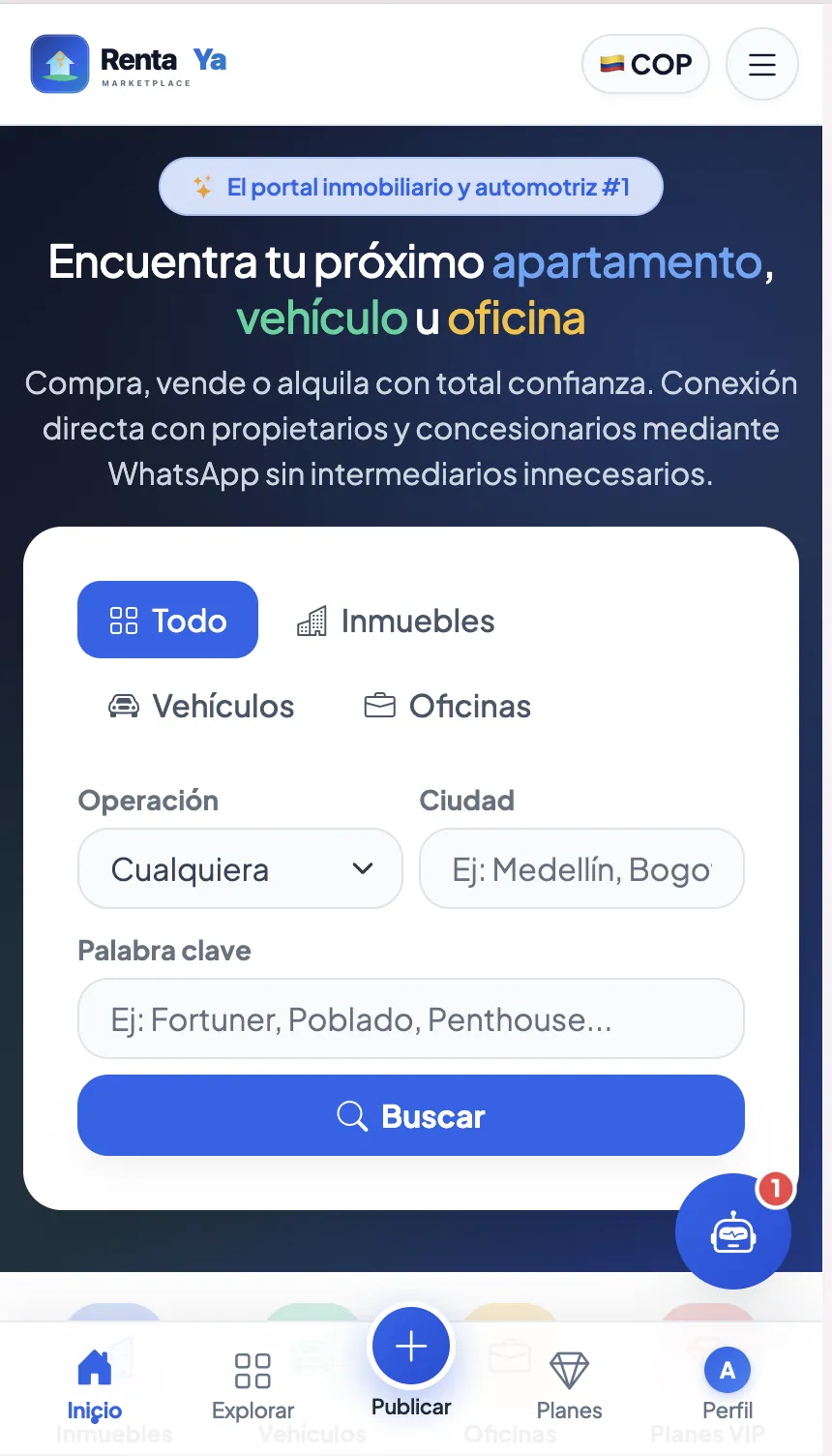 App Móvil de Clasificados & Renta